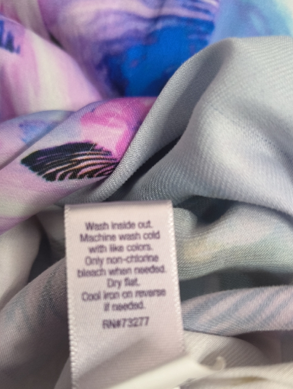 Pullover White with Pink & Blue Print J Lo Women's Floral Tie-Hem Blouse - Picture 5 of 5